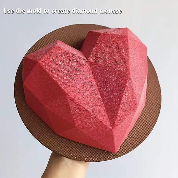 Diamant Hjerte Silikon Kakeform Silikon Bakeform Hjerte Kakeform Fiis