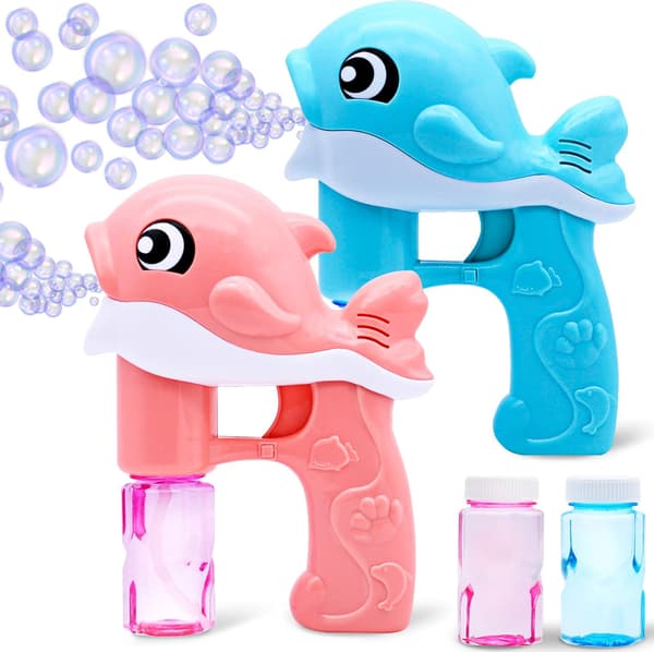 2 Bubble Gun Whale Automatic Bubble Machine Kids Party Gift Toys