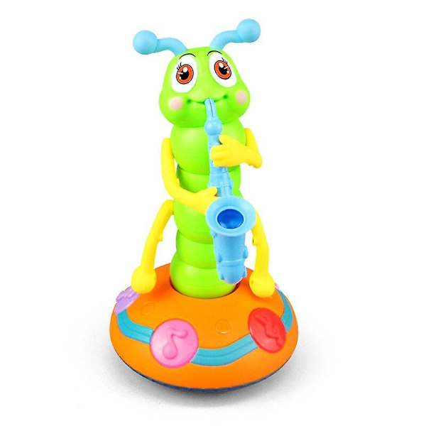 Elektrisk Dansende Wiggle Worm Lys Og Musik Universal Sax Caterpillar Legetøj Til Børn Blue