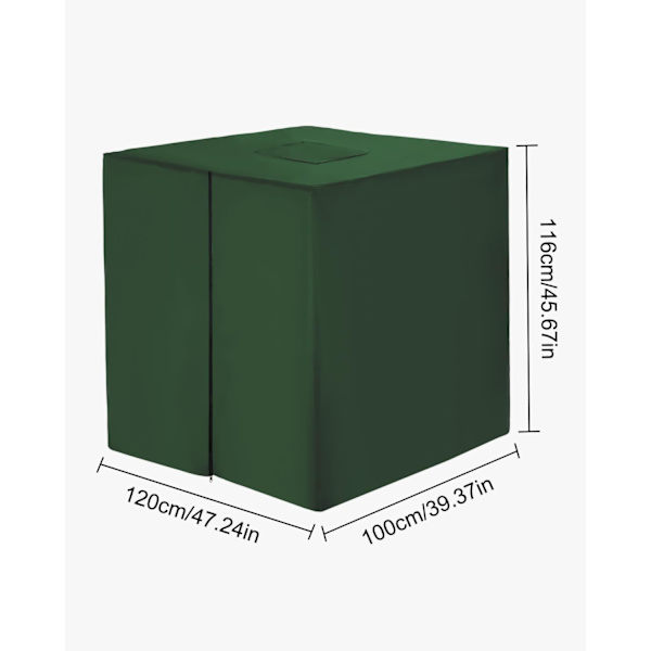 Överdrag för 1000L IBC-tank, 420D-överdrag, Anti-UV-överdrag, IBC-överdrag med dragkedja, 120x100x116cm (grön)