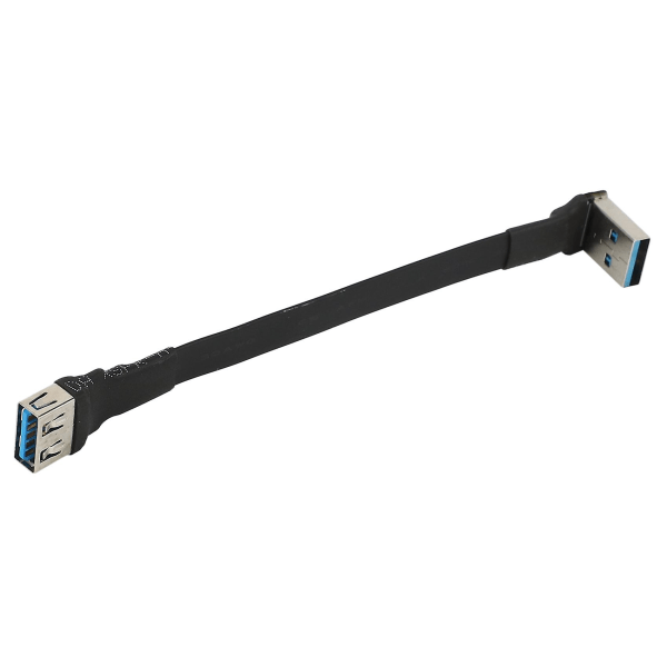 Usb 3.0-kabel Flat Usb-forlengelseskabel hann til hunn datakabel rett vinkel 90 grader Usb3.0 forlengelseskabel