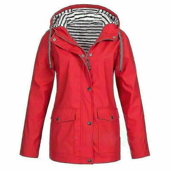 Dame vandtæt jakke_y høj kvalitet Red M