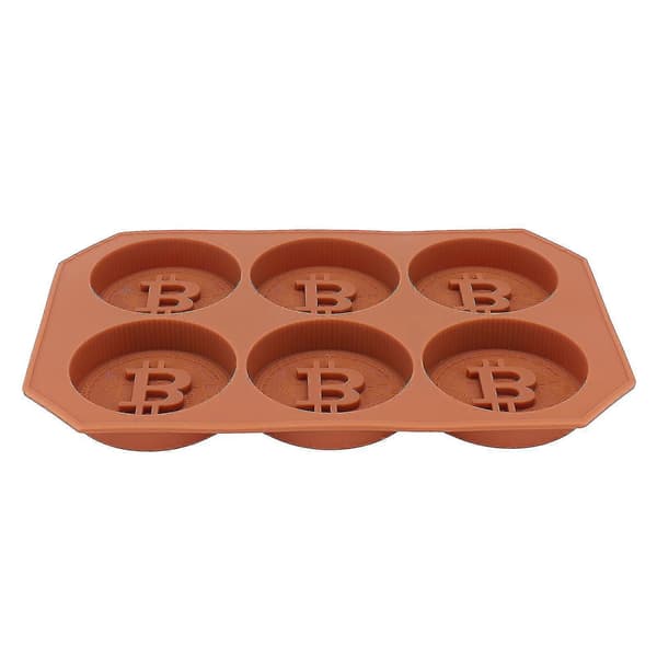 Kakeform DIY Bitcoin Virtuell Mynt Silikon Sjokolade Bakekakeform for å lage kake isbiter sjokolade--