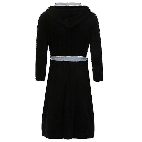 Herre hætte fleece badekåbe sort Black 4XL