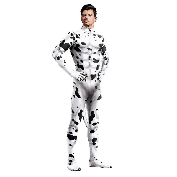 Dalmatianien Cosplay-asu Aikuisille ja Lapsille Eläinpuku Halloween-naamiainen Karnevaaliasu XL
