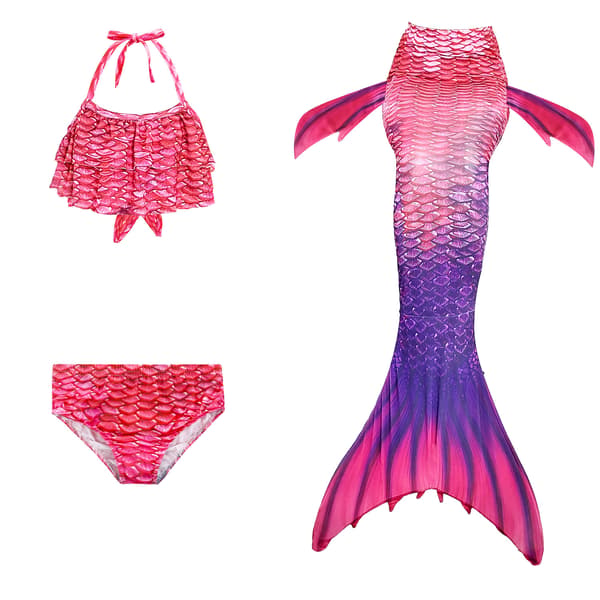 3-delt sæt piger havfrue hale bikini badetøj sæt STYLE 4 STYLE 4 130cm