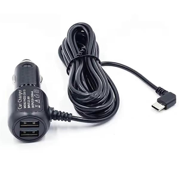 Type-C USB Billader Adapter 5V 3.5A for Dash Cam Bil Radar Detektor GPS Kamera DVR, Ledningslengde 3.5 meter As Shown