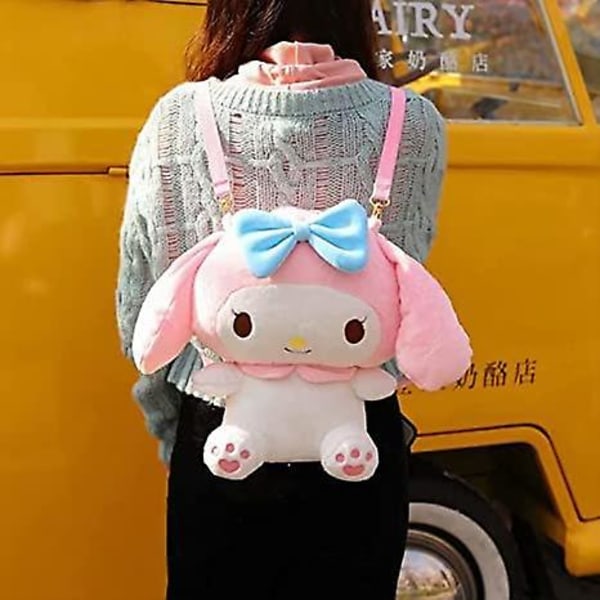 Sød Tegneserie Skuldertaske Skoletaske Cosplay Rygsæk Udsøgt My Melody Kuromi Plys Taske Gave Til Børn [DB]