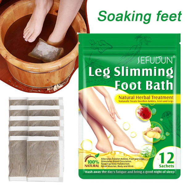 Ben slankende fodbad 100 % naturlig urtebehandling Behandler naturligt hævede ankler, fødder og ben