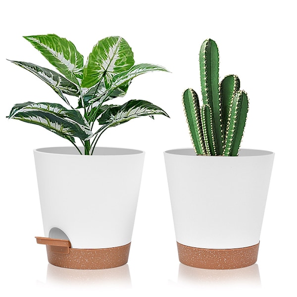5-pack - Självbevattnande kruka/automatisk bevattning/blombevattningsanordning Vit 5-pack