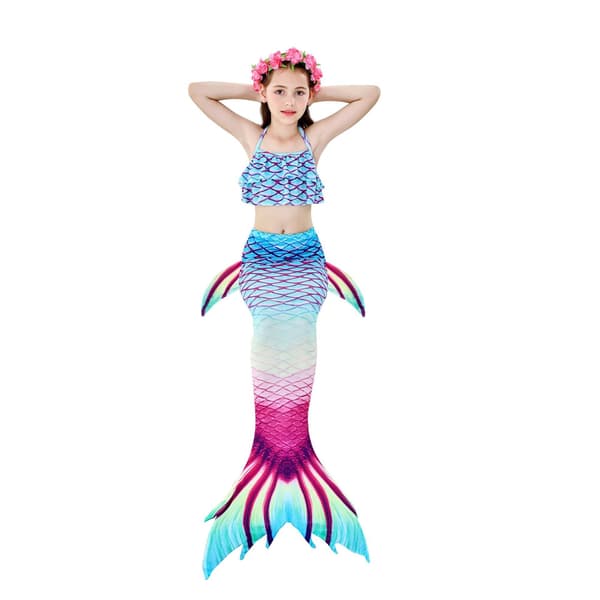 3-delat set flicka sjöjungfru svans bikini badkläder set STYLE 8 STYLE 8 140cm