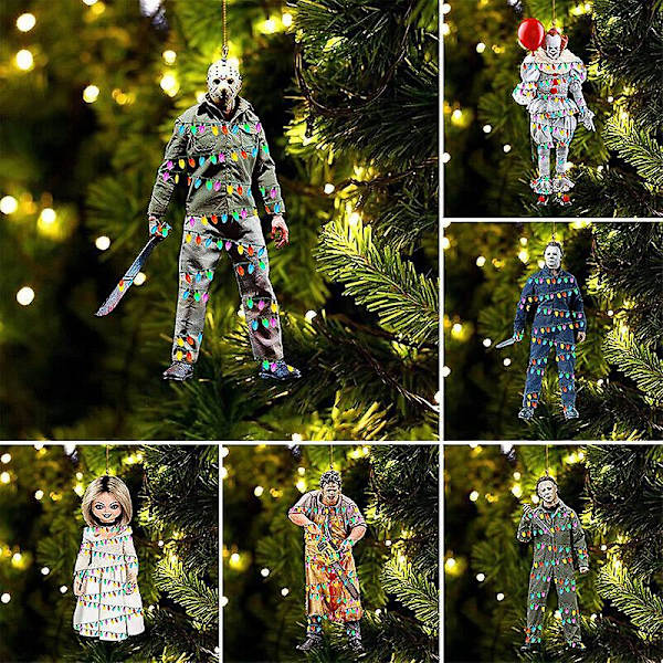 Halloween Jul Horror Ornament Trepynt Dekorasjon Mareritt Henger style 6