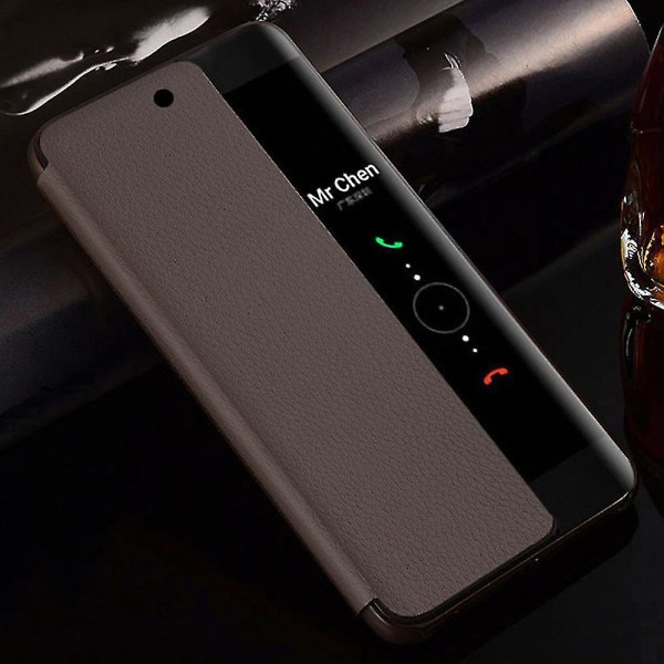 Påfør Smart View-deksel for Huawei P20 Lite Auto Sleep Wake Up Phone Flip-deksel bæreveske for H For P20 For Auburn