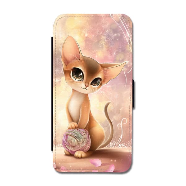 Cartoon Abyssinian Cat iPhone 12/iPhone 12 Pro Flip Phone Case