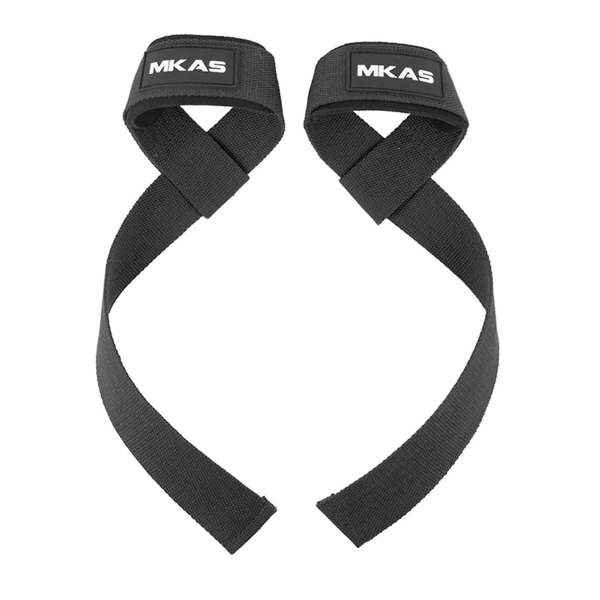 Vektløftende stropper Polstrede håndledd Styrketrening Støtte Markløft stropper for menn Black MKAS 2pcs