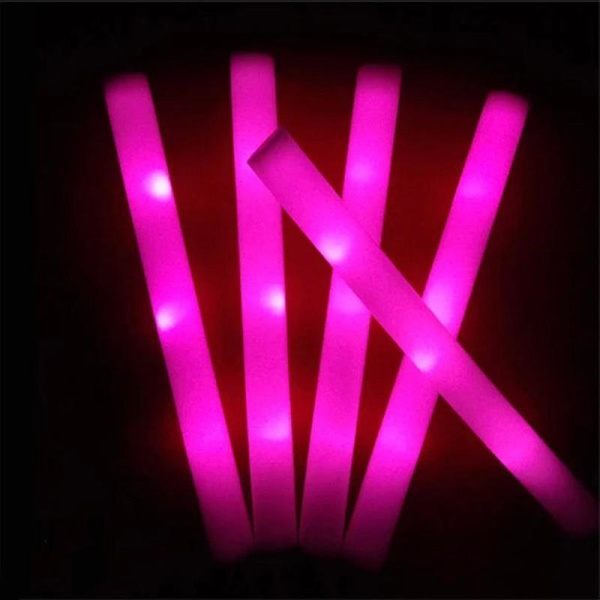 12/15/30/60 st LED-glödpinnar i bulk Färgglada RGB-glödpinnar i skum Cheer Tube Mörkt ljus för jul, födelsedag, bröllop, festtillbehör 30pcs Pink