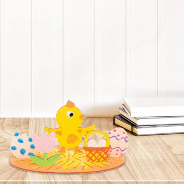 Påskkaninfigur i trä, stående, dekorativ, perfekt hantverk, påskkonst, prydnad, heminredning Rabbit