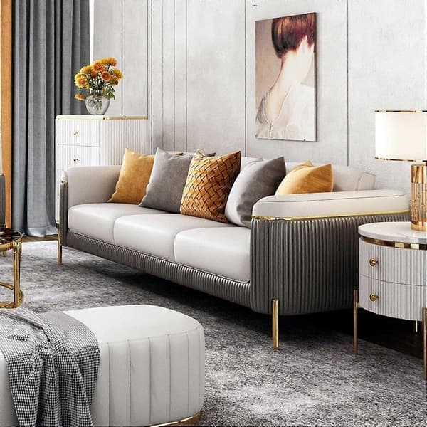 Sett med 4 moderne erstatningsben til sofa, metall, gull style3249