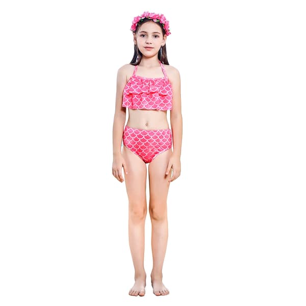 3-delat set flicka sjöjungfru svans bikini badkläder set STYLE 2 STYLE 2 140cm
