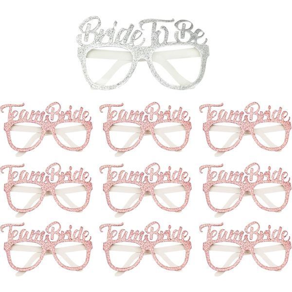10-pakk Möhippo Lasit Kiiltävä Rose Gold Team Bride Lasit Morsian Olla Lasit Hen do Tarvikkeet Hen do Night Party Pelit Kuva rekvisiitat Tarvikkeet
