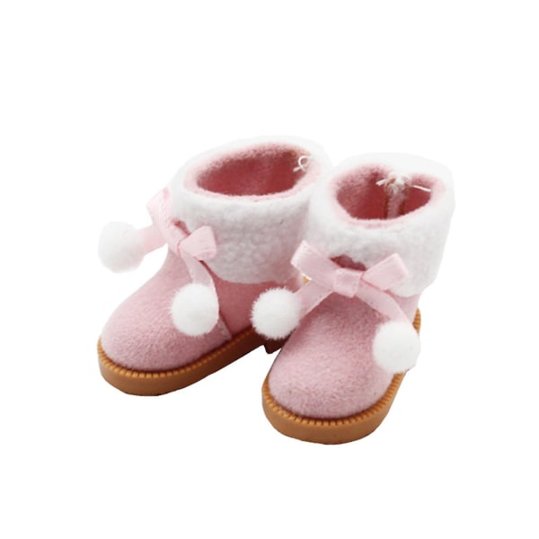 1 par dukkestøvler Komfortabel berøring kosete stoff Søtt utseende Dukke korte støvler for barn Jiyuge Pink