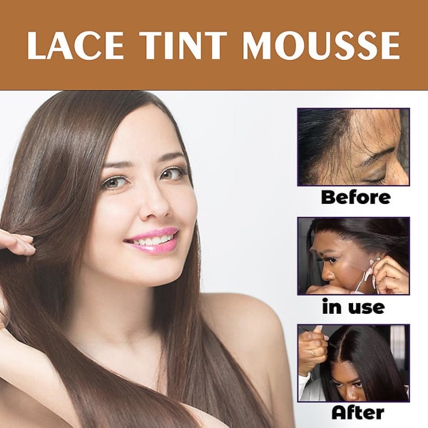 60 ml Lace Tints Mousse Concealer Sävytetty Mousse pitsiperuukkeihin Pitkäkestoinen vahingoittamatta hiuksia Light Brown