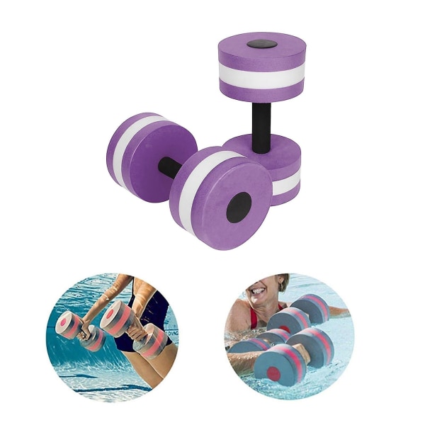 Svømmeflydere til voksne 1 par Aqua Fitness vægtstænger Skum håndvægte Håndstænger Pool modstandsøvelser Purple