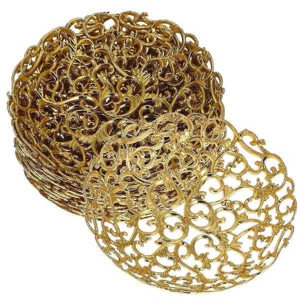 Mångsidig Mini Desserttallrik Servering av Desserter För Bröllop Gyllene Elegant Design 12st Golden 8.00X8.00X1.50CM