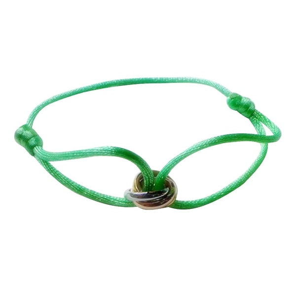 Metallspenne ringer flettet tau armbånd smykker justerbare par armbånd Green