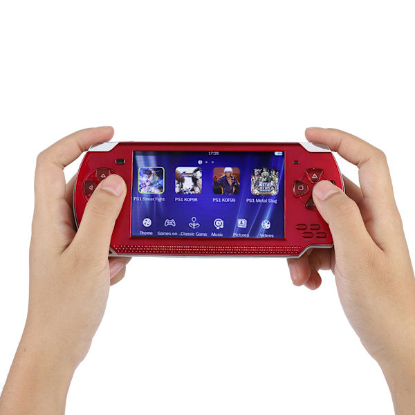 Smooth LCD Handheld Game Console Comfortable Player with Red Buttons