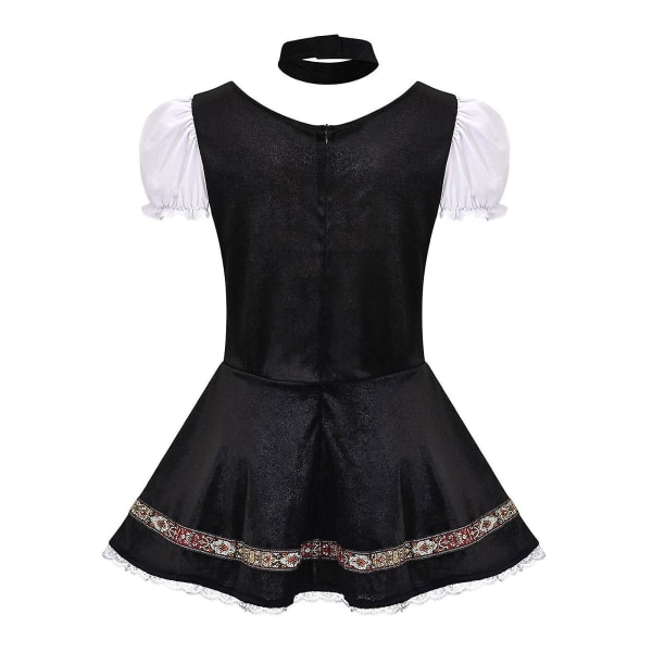 Kvinders Oktoberfest Kostume, Halloween Beer Maid Kostumer Fløjler Snøringskjole Purple L