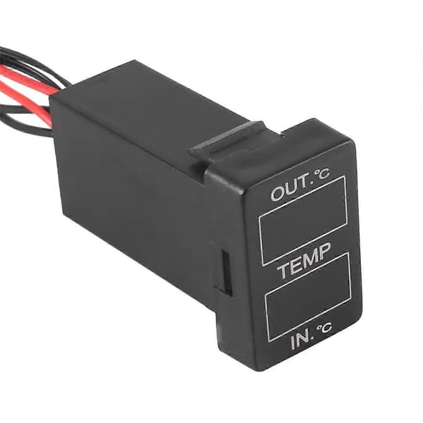 Bil Interiør og Eksteriør Temperatur Display Dobbelt Temperatursensor til Yaris 33X22.5Mm Black
