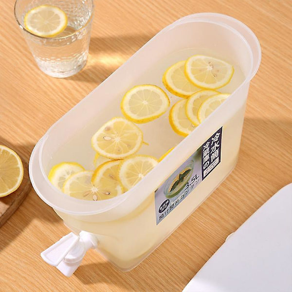 3,5 l Kold Vandkande Kande Køleskab Med Hane Husholdnings Lemonade Flaske Spand Is Saft white Jug set12