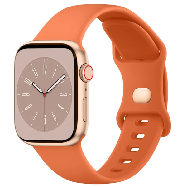 Pehmeä silikoniranneke, yhteensopiva Apple Watch 8 7 6 5 4 3 SE -rannekkeen kanssa, yhteensopiva IWatch Ultra 49mm 45mm 41mm 40mm 44mm 38mm 42mm -kellon kanssa Orange