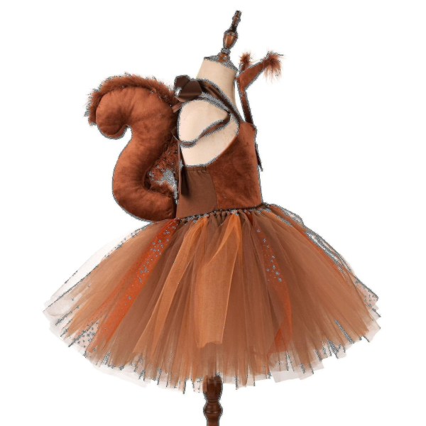 Ny stil Squirrel Children's Dress Djur Dress Children's Day Performance Dress Rollspel 11-12T