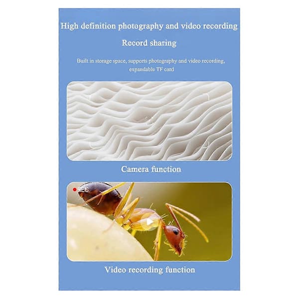 Handheld Microscope for Kids with 2-inch HD Screen 50-1000X Yellow(h)