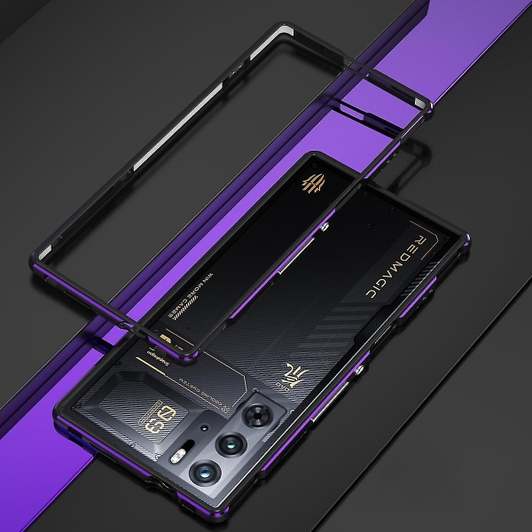 Metallrammeveske for ZTE Nubia Red Magic 9 Pro/9 Pro+ Black Purple