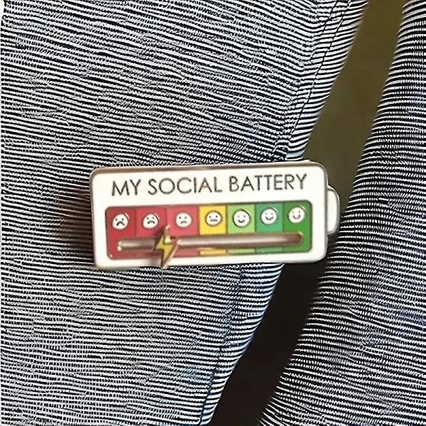 Metal My Social Mood Broche Pin Funny Interactive Enamel Badge Pins Gift White