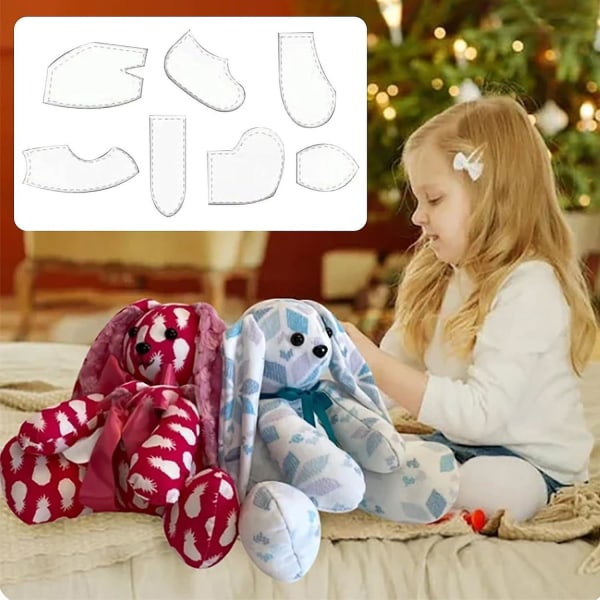 Memory Bunny Skabelon Lineal Sæt, Påskehare Syning Mønstre, Memory Kanin Syning Mønstre, diy Manual Memory Kanin Manual Quilting Linealer Og Skabeloner Bunny 12 inch