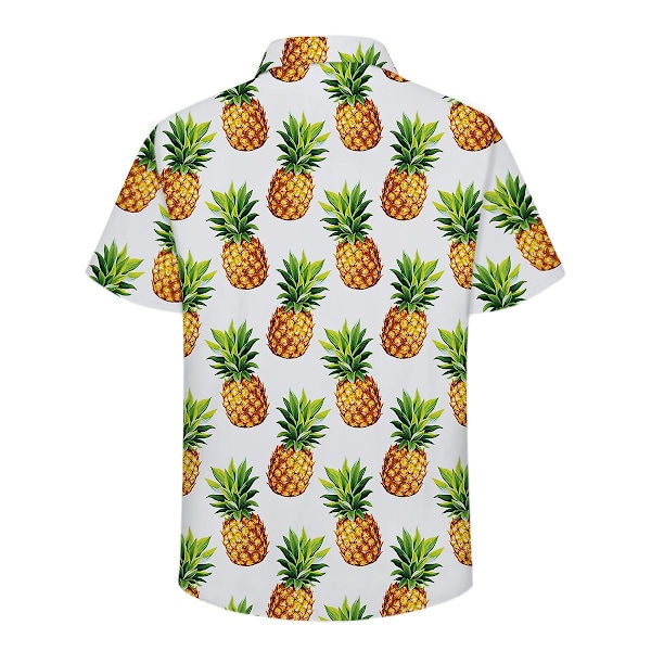 Allthemen miesten 2-osainen kesäananaspainatus rantapaita ja shortsit 2XL