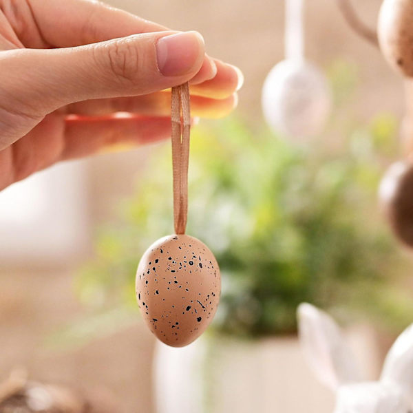 Valery Madelyn 18-pack Påskägg Dekoration Trädprydnader Set, 4CM Osplitterliga Hängande Påskägg för Träd, Färgglada Påskkorg Fyllmedel Ägg Bulk Woodland