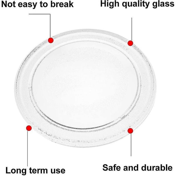 Mikrobølgeovn glasplade Udskiftning af glasplade til mikrobølgeplade glasplade med flad bund 24,5 cm/9,6 tommer (flad bund)