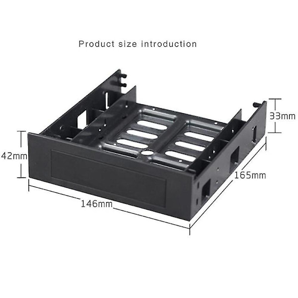 5,25 tommer Cd-rom Plads til 3,5 tommer 2,5 tommer Sata Hdd Mobil Stativ Beslag Kabinet Sort til Pc