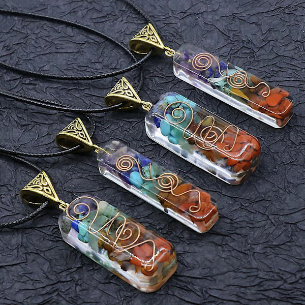 Merkaba 7 Chakra Krystall Steiner Orgon Hengesmykke For Gatefotografering Large