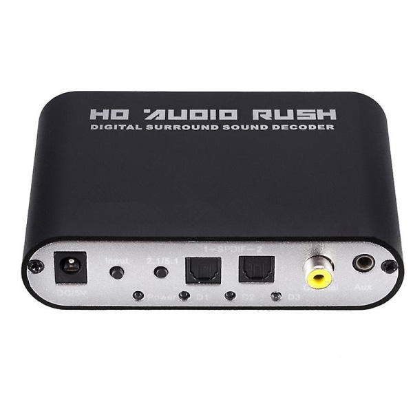 5.1 Kanals DTS för Dolby AC-3 Ljuddekoder Digital Optisk/Koaxial till Analog RCA Lotus Huvud för D