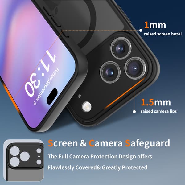 Case for iPhone 17, Full Camera Protection, Compatible with MagSafe Charger, Transparent Matte Phone Case (Grey) grey grey iPhone 17