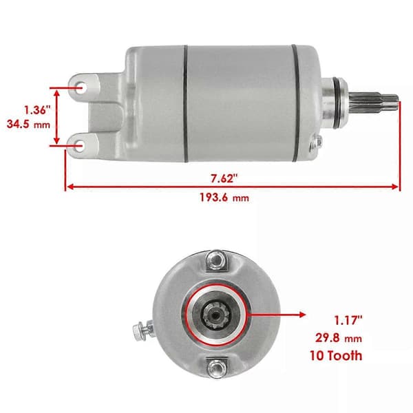 Starter til Honda ATV TRX300 281cc ATC250ES BIG RED 246cc Silver