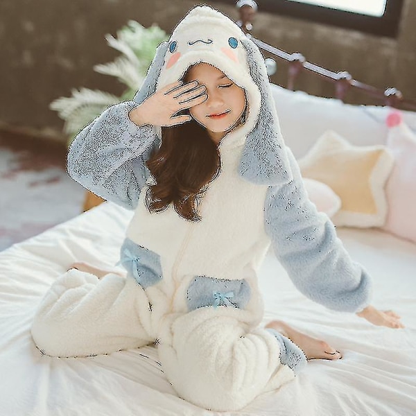 Sanrioed Plys Anime Cinnamoroll Vinter Flannel Børne Rompers Pige Dreng Småbørn Jumpsuit Spædbarn Tøj Pyjamas Børn Overalls Gave 150cm