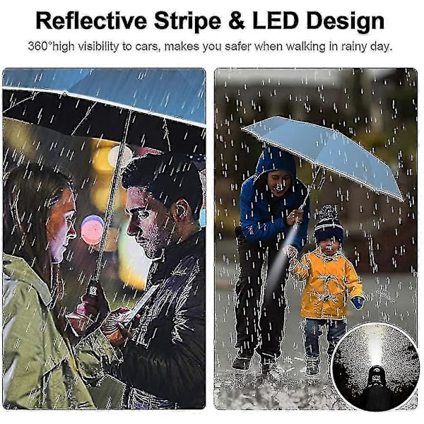 Folding Umbrella with LED Inverted Umbrella