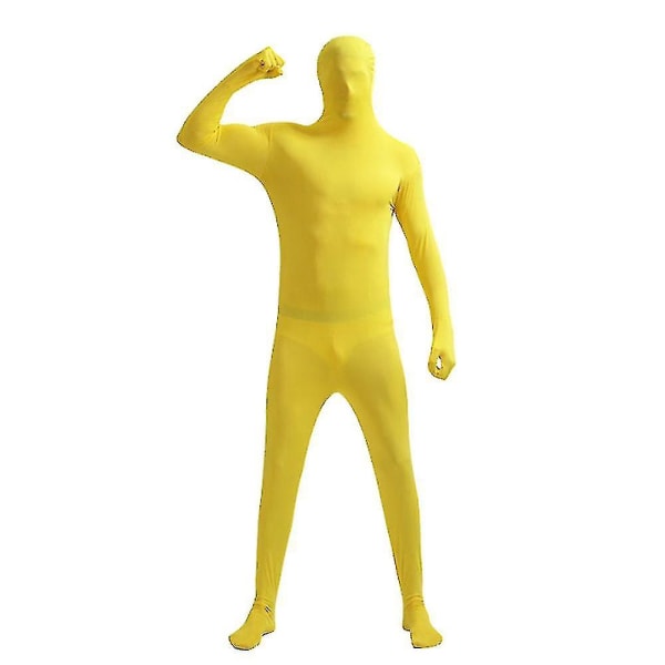 Morph Solid Colour Kids Adult Unisex Kostym Osynlig Bodysuit Helkropps Zentai Dräkt Yellow 190cm